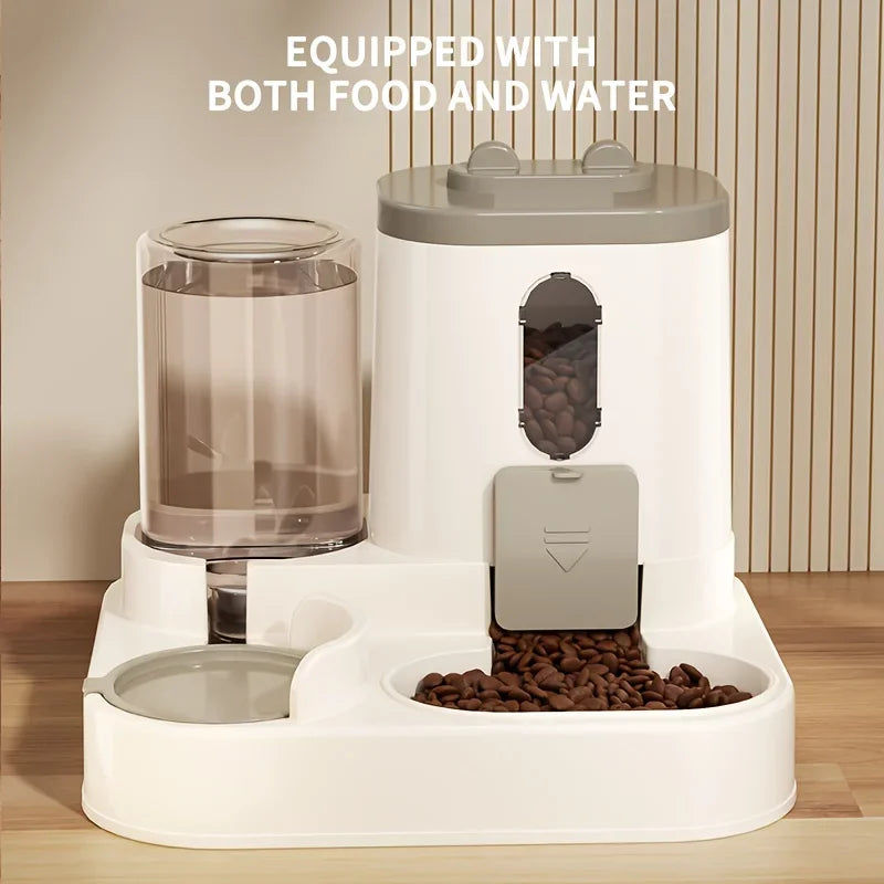Dog Bowls, Feeders & Waterers: 2-in-1 Automatic Cat Food & Water Dispenser