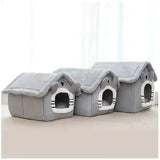 Cat Furniture: Soft Indoor Dog House & Bed - Washable Grey