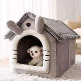 Cat Furniture: Soft Indoor Dog House & Bed - Washable Grey