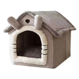 Cat Furniture: Soft Indoor Dog House & Bed, Washable Grey