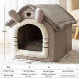 Cat Furniture: Soft Indoor Dog House & Bed, Washable Grey