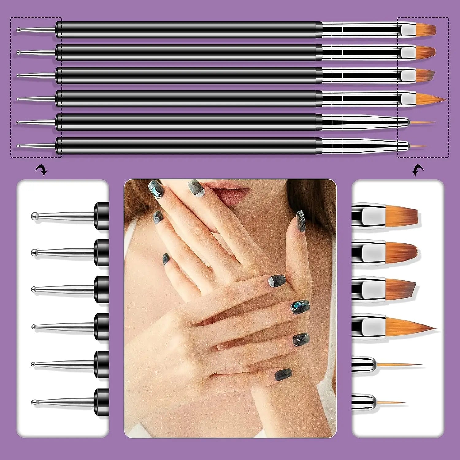 Hand Tools: 31Pcs Nail Art Brushes and Dotting Tools