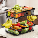 2-Tier Metal Fruit Vegetable Storage Basket