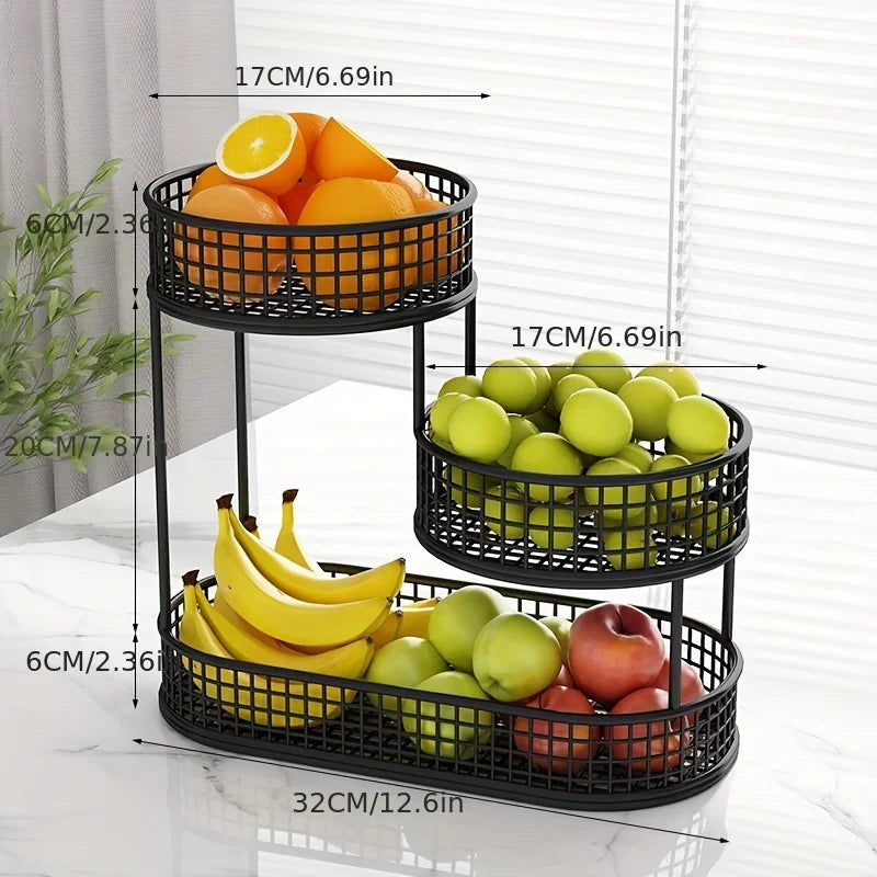 Food Storage: Black Stainless Steel Fruit Basket Storage