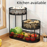 Food Storage: Black Stainless Steel Fruit Basket Storage