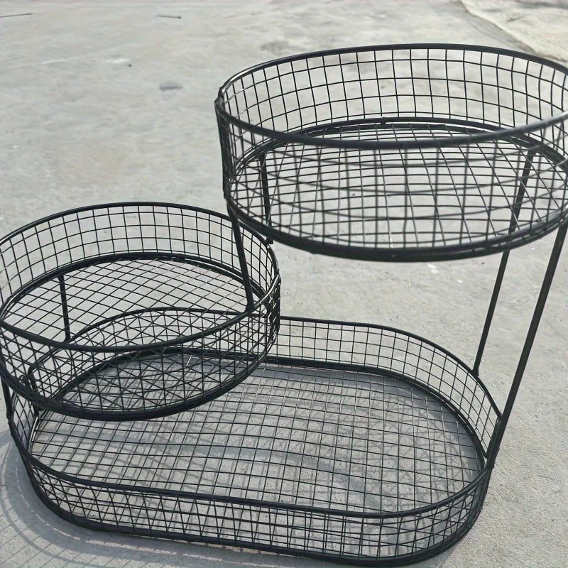 Food Storage: Black Stainless Steel Fruit Basket Storage
