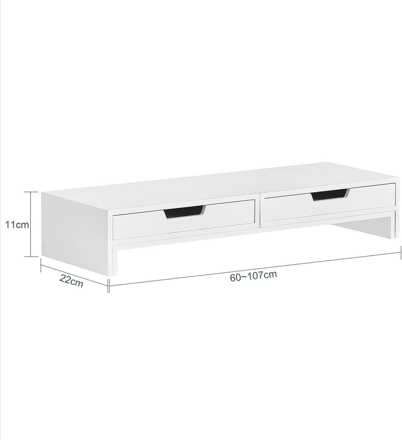 Computer Monitors & Accessories: White Monitor Stand with Drawers