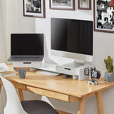 Computer Monitors & Accessories: White Monitor Stand with Drawers