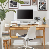Computer Monitors & Accessories: White Monitor Stand with Drawers