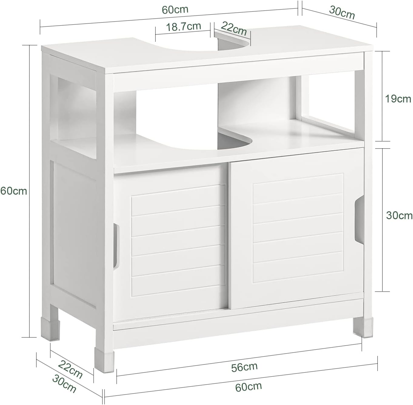 Bathroom Cabinets, Cupboards & Storage: Vanity Unit Bathroom Furniture, White