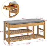 Shoe Storage: Bamboo Shoe Bench Drawers Lift Top
