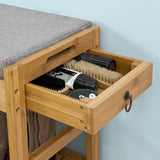 Shoe Storage: Bamboo Shoe Bench Drawers Lift Top