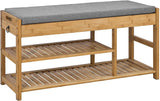 Shoe Storage: Bamboo Shoe Bench Drawers Lift Top