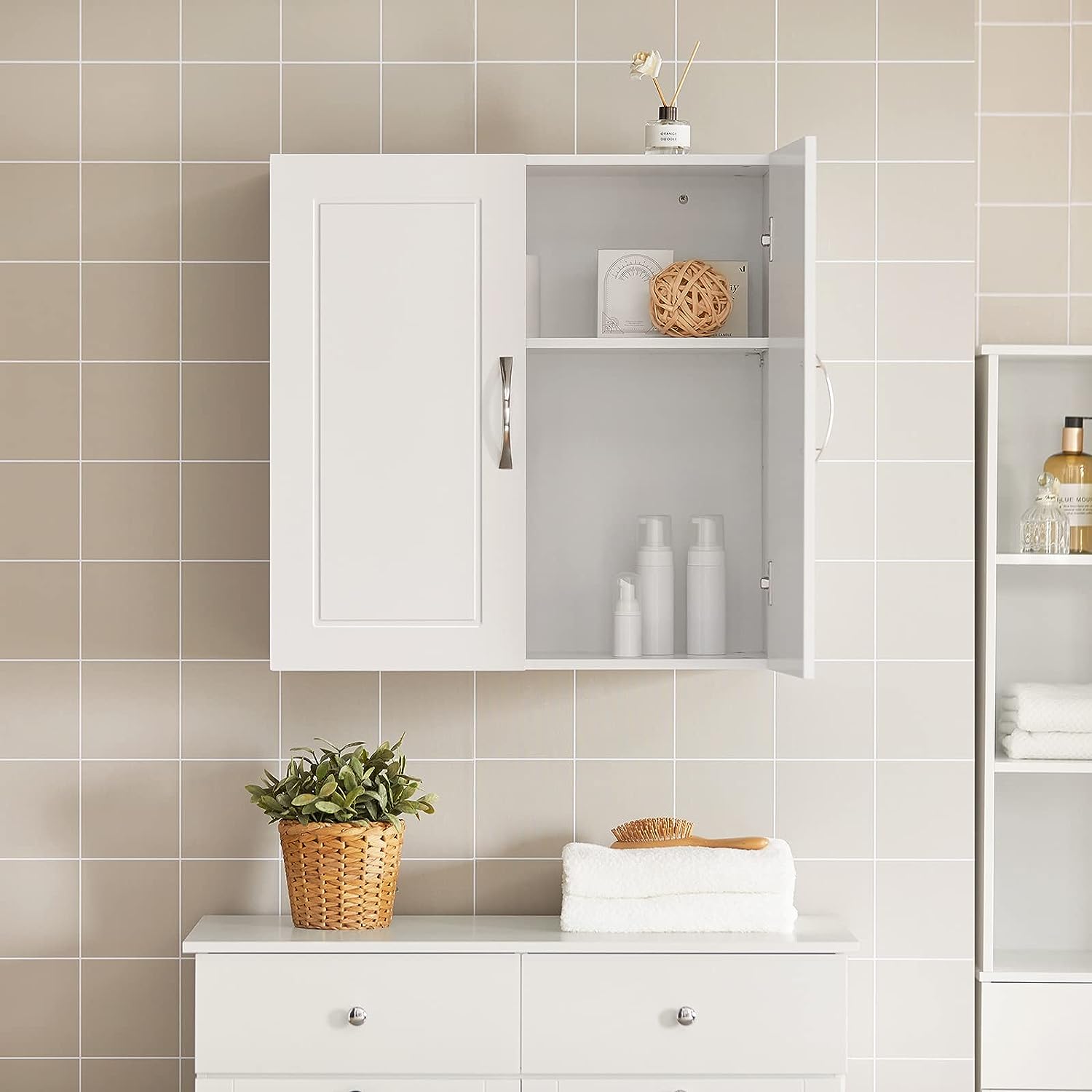 Bookcases & Shelves: Wall Cabinets Storage, White