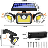 Outdoor Lights: Outdoor Solar Lights with 3 Adjustable Head for Porch Garden Patio