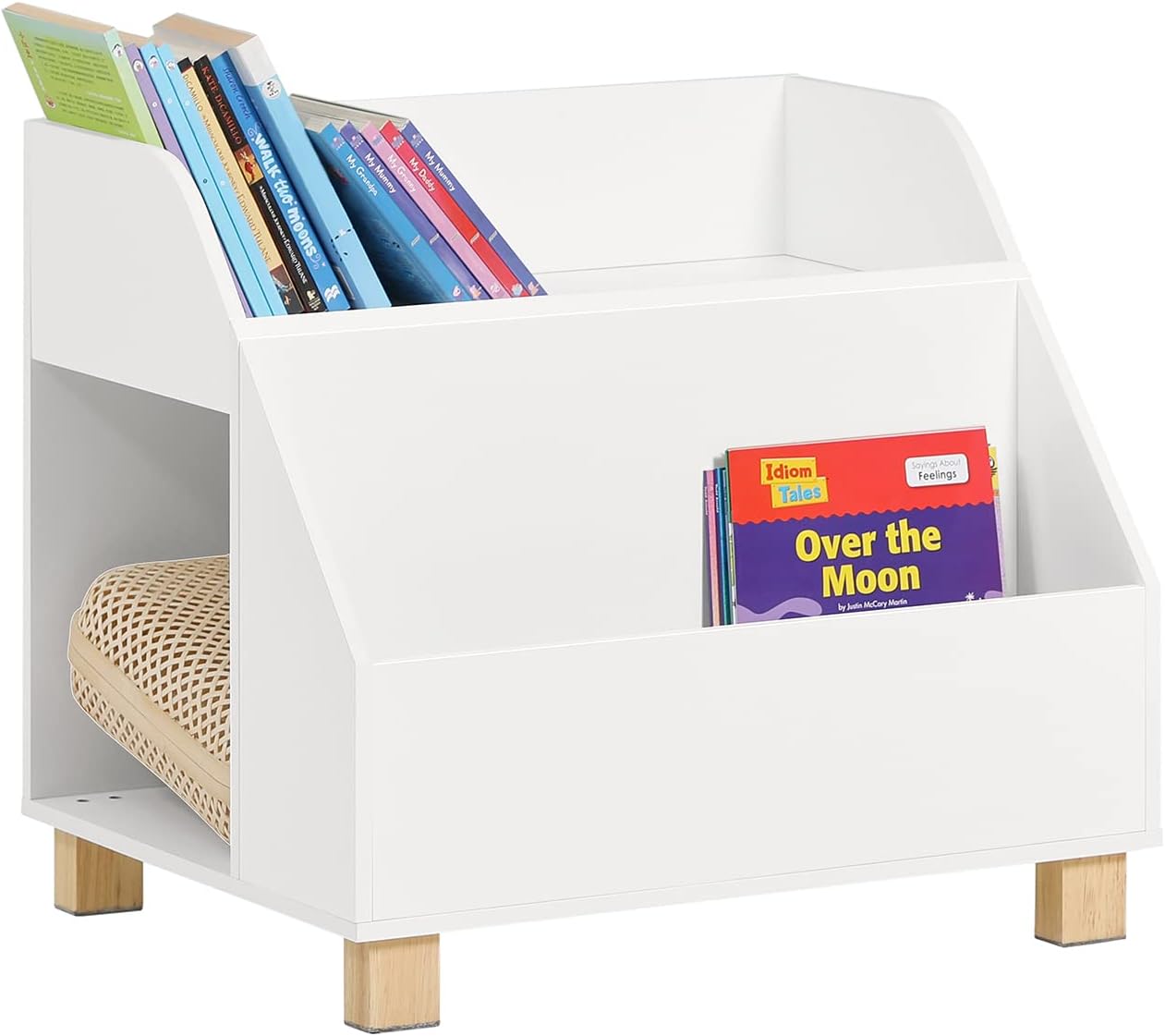 Kid's Bookcases & Shelves: Kids Storage Bookcase 3 Compartments, White