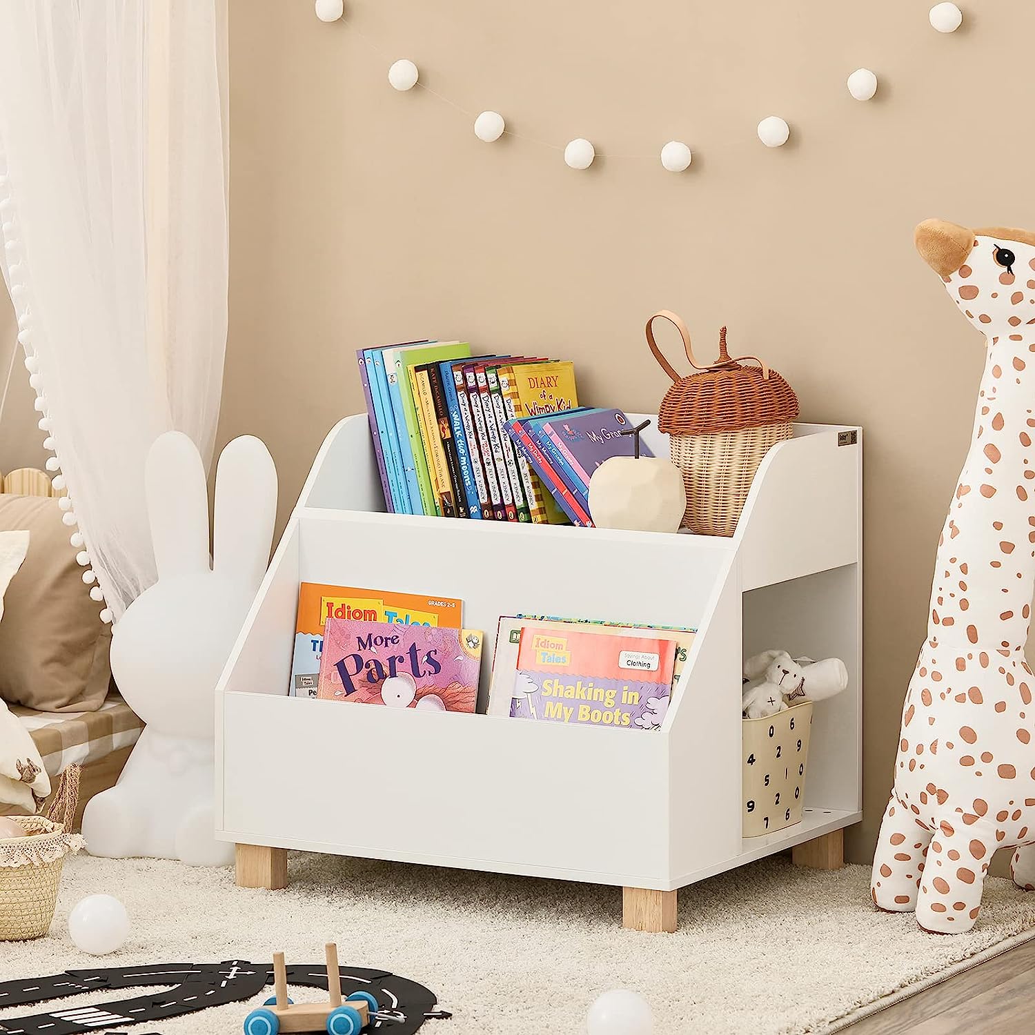 Kid's Bookcases & Shelves: Kids Storage Bookcase 3 Compartments, White