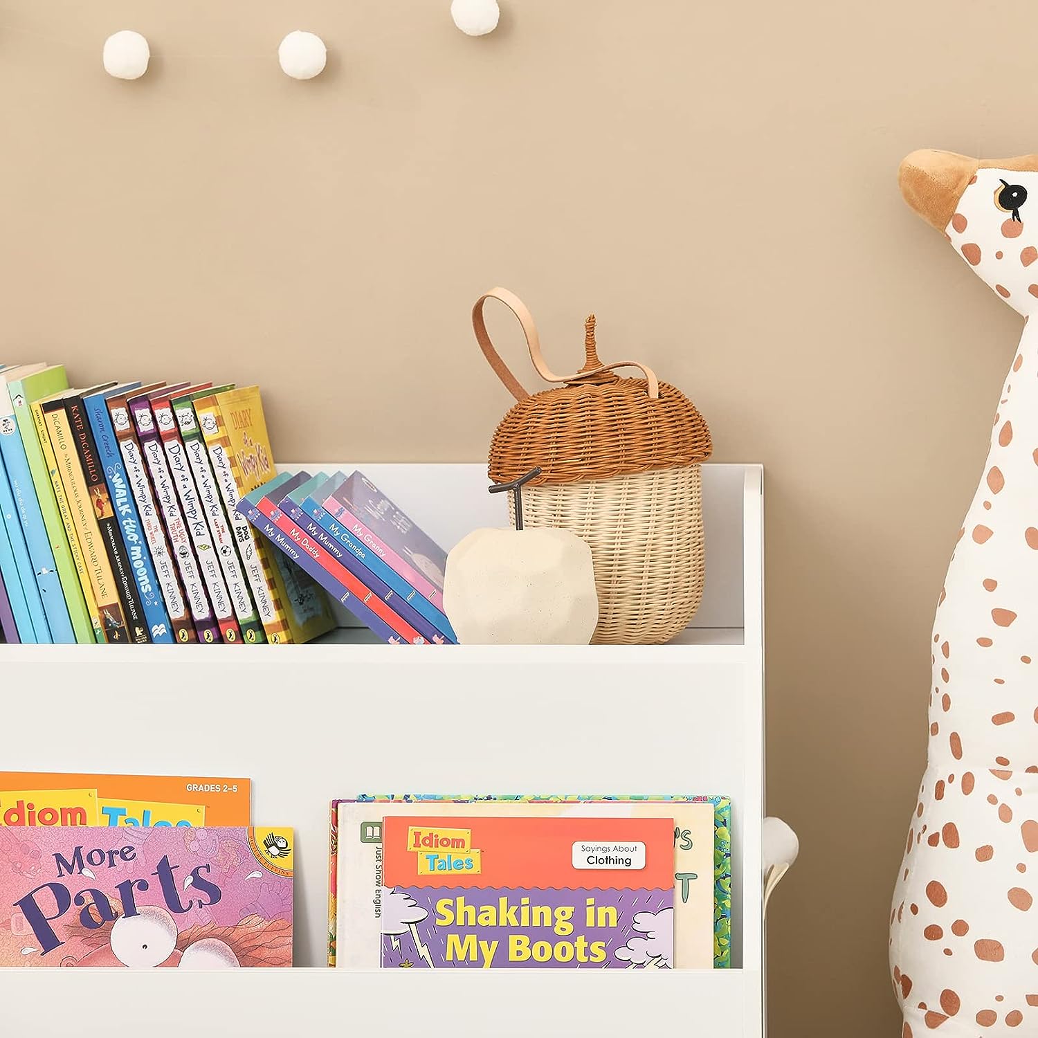 Kid's Bookcases & Shelves: Kids Storage Bookcase 3 Compartments, White