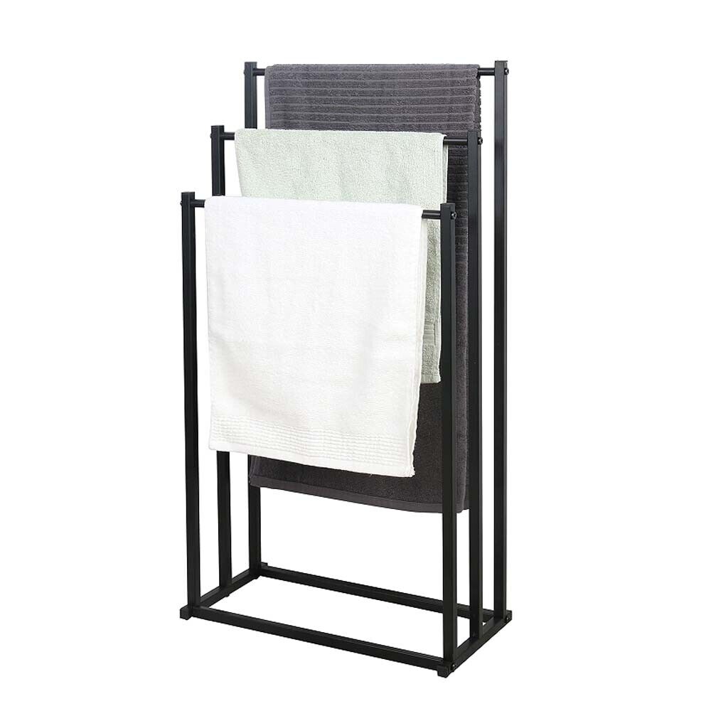 Towel Racks & Holders: Metal Free Standing Towel Rack 3 Tier Bathroom Rail Shelf Dryer