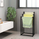 Towel Racks & Holders: Metal Free Standing Towel Rack 3 Tier Bathroom Rail Shelf Dryer