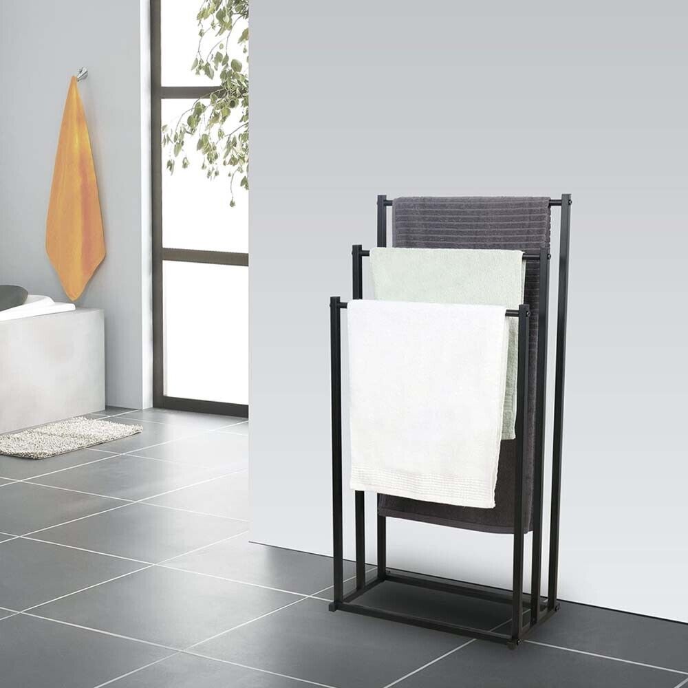 Towel Racks & Holders: Metal Free Standing Towel Rack 3 Tier Bathroom Rail Shelf Dryer