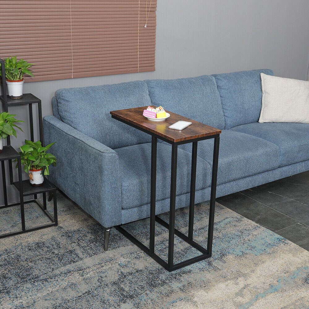 Arm Chairs & Recliners: C-Shaped Sofa Side End Table Metal Frame Laptop Tray - All Family
