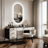 800x500mm LED Bathroom Mirror Oval Anti-Fog Dimmable Wall Mount