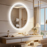 600x800mm LED Bathroom Mirror Oval Anti-Fog Dimmable