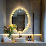 600x800mm LED Bathroom Mirror Oval Anti-Fog Dimmable