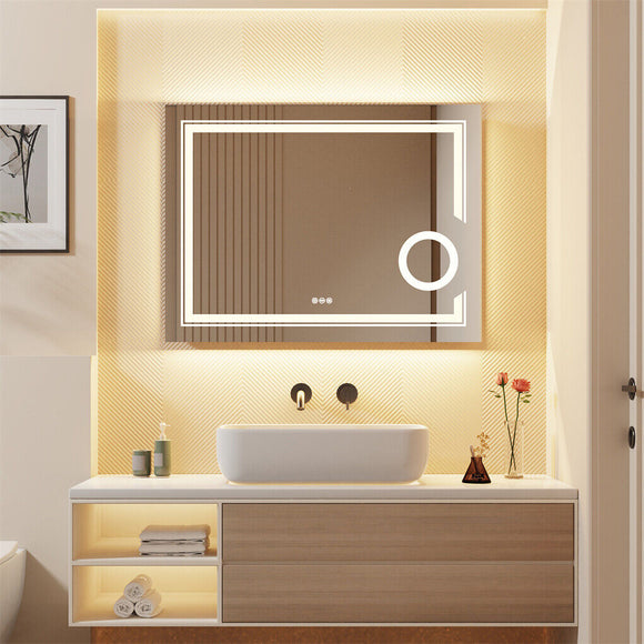 600x800mm LED Bathroom Mirror with Magnification Anti-fog