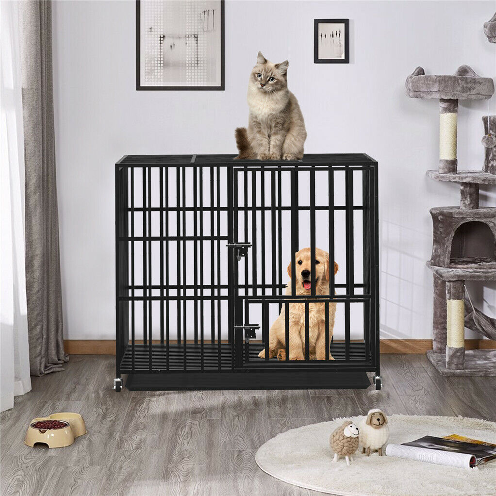 Dog Playpens & Gates: 42 XL Heavy Duty Dog Cage Playpen Kennel w/ Wheels
