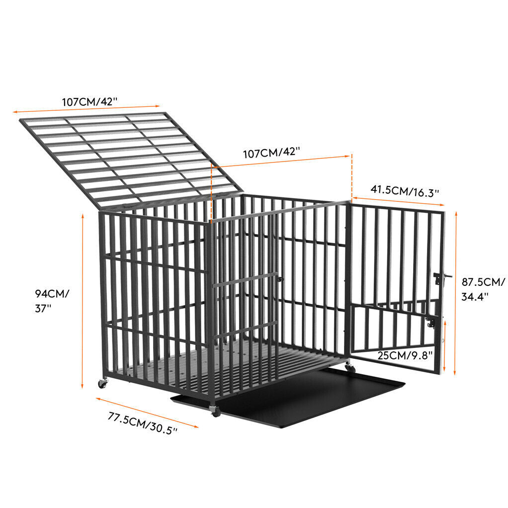 Dog Playpens & Gates: 42 XL Heavy Duty Dog Cage Playpen Kennel w/ Wheels