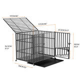 Cat Carriers & Crates: 46 XXL Heavy Duty Dog Cage Jumbo Large Pet Kennel on Wheels