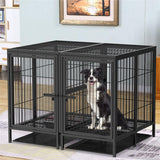 Dog Kennels: 52 XXXL Heavy Duty Dog Cage Large Breed Kennel on Wheels