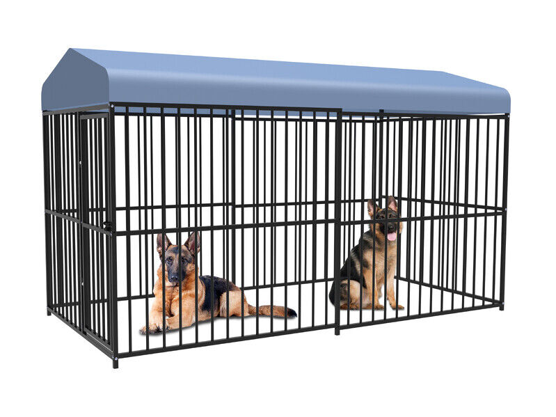 Dog Kennels: Pawhub Heavy Duty Dog Cage Black Metal Kennel Indoor Outdoor 3M