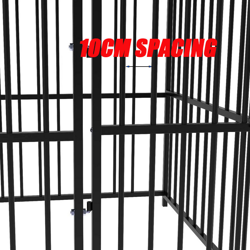 Dog Kennels: Pawhub Heavy Duty Dog Cage Black Metal Kennel Indoor Outdoor 3M