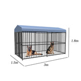 Dog Kennels: Pawhub Heavy Duty Dog Cage Black Metal Kennel Indoor Outdoor 3M
