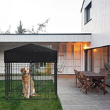 Dog Kennels: Outdoor Dog Kennel XS Pet Cage with Roof & Cover 127x120x134cm