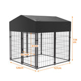 Dog Kennels: Outdoor Dog Kennel XS Pet Cage with Roof & Cover 127x120x134cm