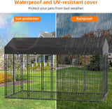 Dog Kennels: Small Outdoor Dog Kennel Pet Cage with Roof Cover 125x120x165cm