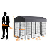 Dog Kennels: Large Outdoor Dog Kennel 250x120x165cm Pet Cage with Roof