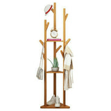 Bicycle Stands & Storage: Bamboo Coat Rack Stand with Umbrella Holder - Hanging Storage