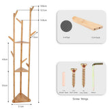 Bicycle Stands & Storage: Bamboo Coat Rack Stand with Umbrella Holder - Hanging Storage