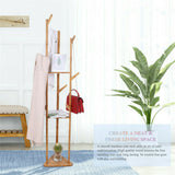 Bicycle Stands & Storage: Bamboo Coat Rack Stand with Umbrella Holder - Hanging Storage