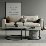 Coffee Tables: Set of 2 Grey Marble Nesting Coffee Tables 60/80cm
