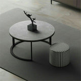 Coffee Tables: Set of 2 Grey Marble Nesting Coffee Tables 60/80cm