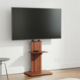 TV Units: Heavy Duty TV Floor Stand Adjustable Mount 65 Black Brown