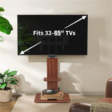 TV Units: Heavy Duty TV Floor Stand Adjustable Mount 65 Black Brown