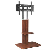 TV Units: Heavy Duty TV Floor Stand Adjustable Mount 65 Black Brown
