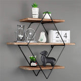 Bookcases & Shelves: Vintage Rustic Wooden Floating Shelves